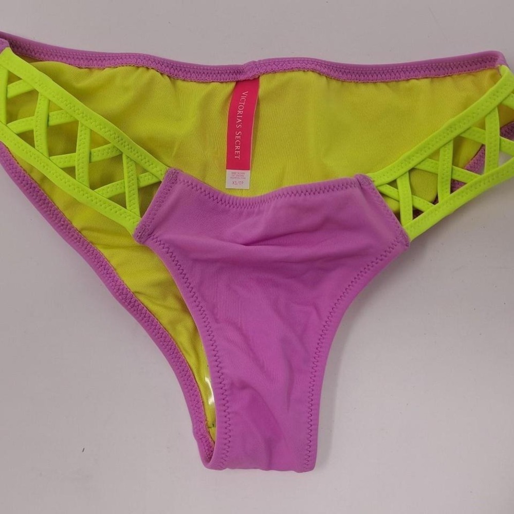 Victoria's Secret pink & yellow bikini bottoms Size XS